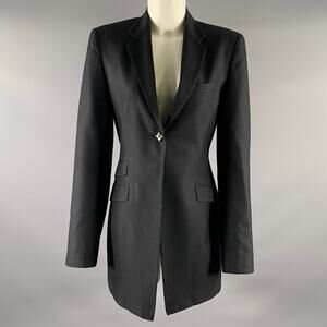 MASATOMO Size M Black Silk Diamond Notch Lapel Jacket